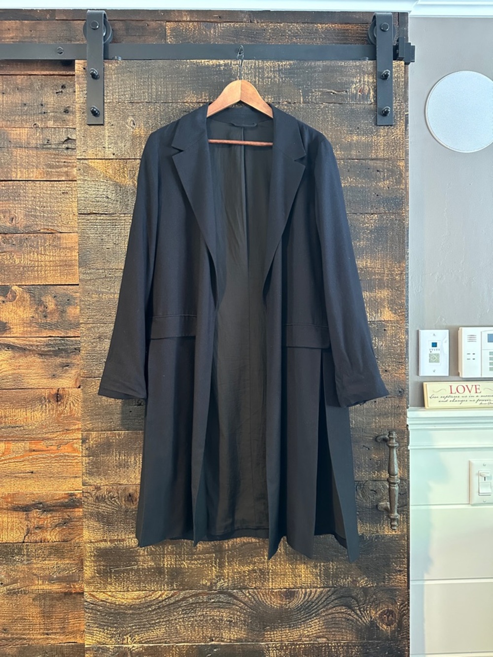 All Saints Black Longline Blazer Coat